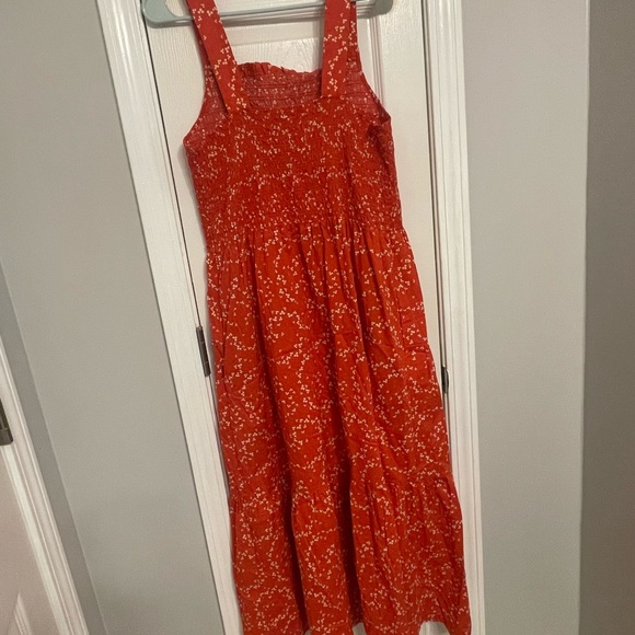 Everlane dress: orange-red maxi dress - Picture 3 of 4